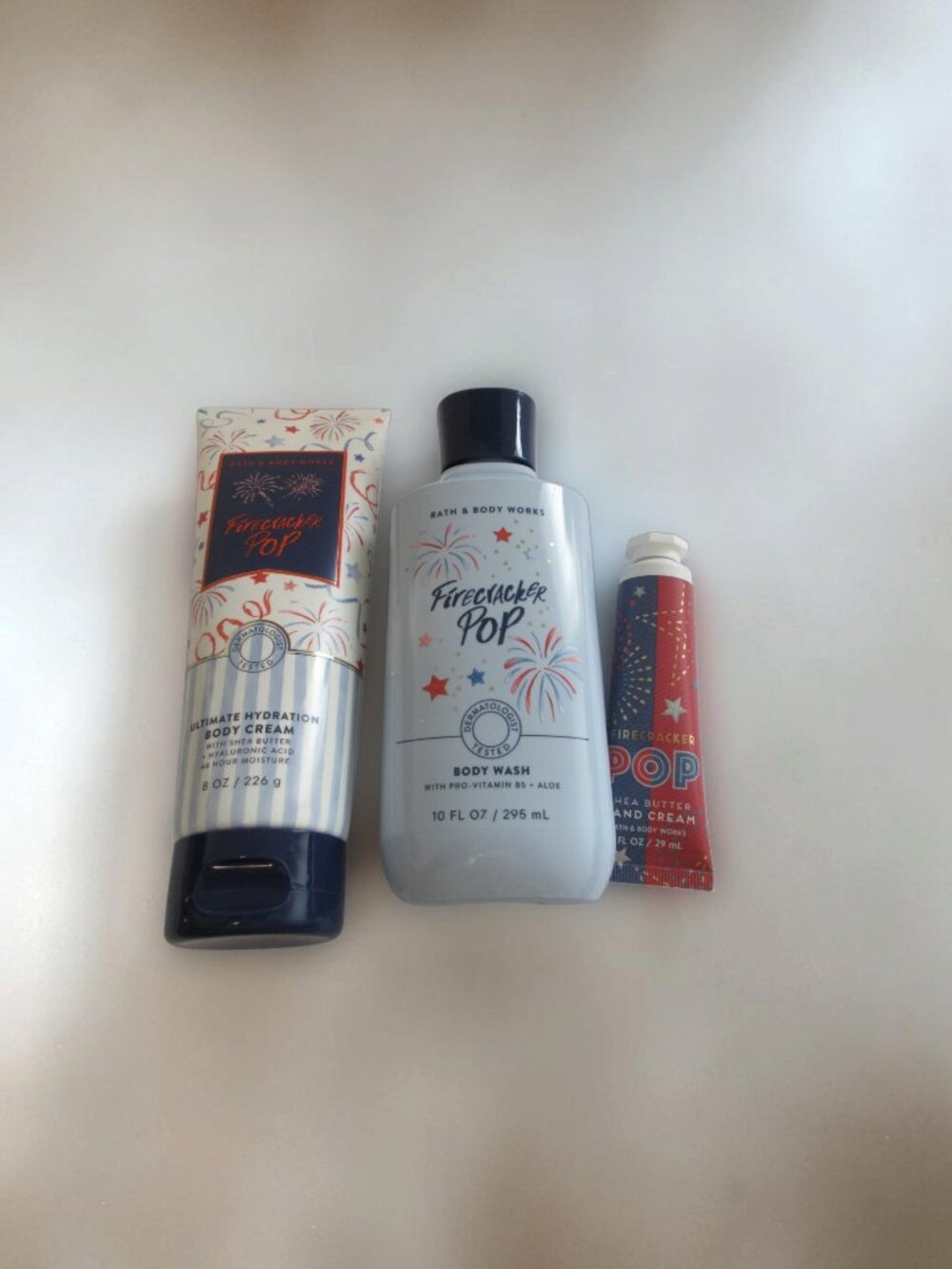 Bath & Body Works Set of 3 - FIRECRACKER POP, Body Lotion & Cream + Hand Cream